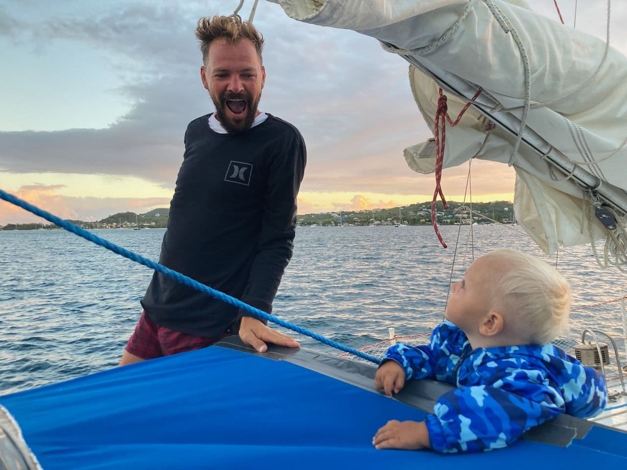 Sailing at sunset