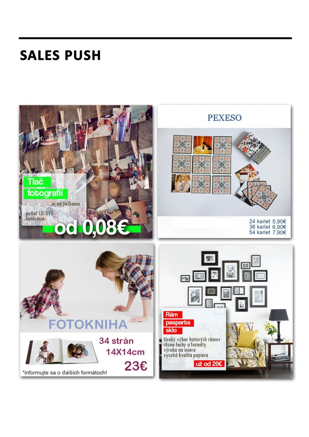 Portfolio page: sales material