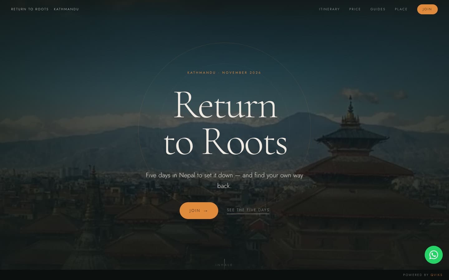 Landing page pro retreat: joymeseci.com/return-to-roots