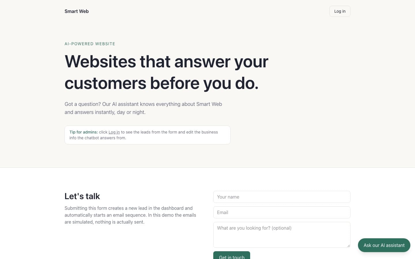 Smart web: qviks.com/smart-web